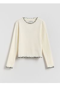 Reserved - Prążkowana koszulka - złamana biel. Materiał: prążkowany #1