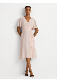 Lauren Ralph Lauren Sukienka koktajlowa 250909381007 Różowy Slim Fit. Kolor: różowy. Materiał: syntetyk. Styl: wizytowy