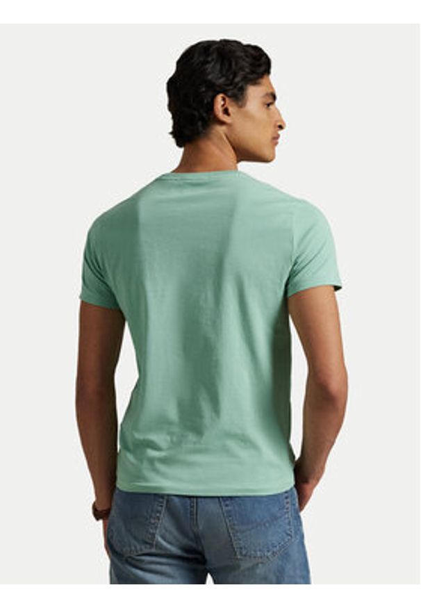 Polo Ralph Lauren T-Shirt 710671438415 Zielony Slim Fit. Typ kołnierza: polo. Kolor: zielony. Materiał: bawełna