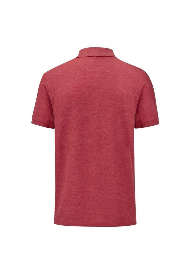 FRUIT OF THE LOOM - Koszulka Polo Męska Dopasowana. Typ kołnierza: polo. Kolor: czerwony. Materiał: poliester, bawełna