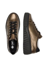 Rieker Sneakersy N2501-90 Złoty. Kolor: złoty. Materiał: skóra #6