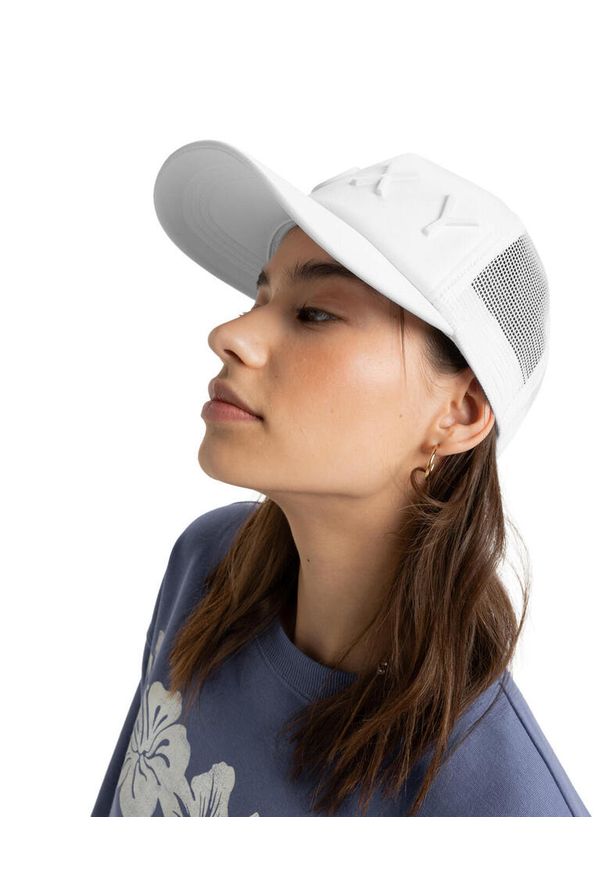 Roxy - Czapka Trucker dla Kobiety BRIGHTER DAY Biały. Kolor: biały. Materiał: poliester, materiał. Wzór: nadruk