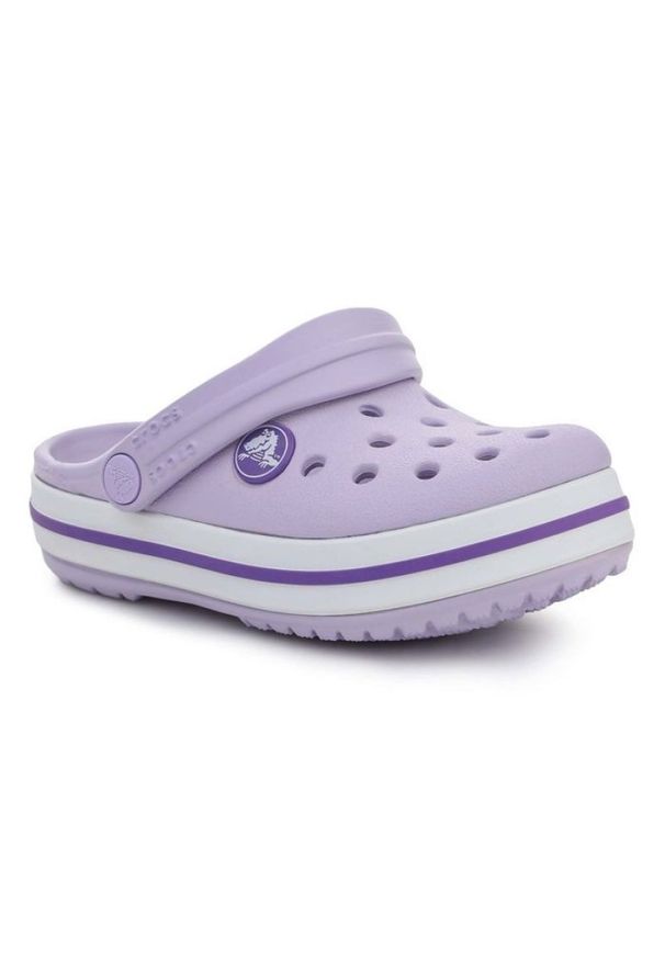 Klapki Crocs Crocband Kids Clog T 207005-5P8 fioletowe. Okazja: na plażę, na co dzień. Kolor: fioletowy. Materiał: syntetyk, materiał. Sezon: lato. Styl: casual