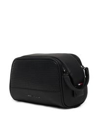 TOMMY HILFIGER - Tommy Hilfiger Kosmetyczka Metal Logo Woven Washbag AM0AM14098 Czarny. Kolor: czarny. Materiał: skóra #4