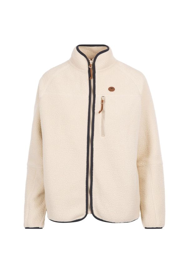 TRESPASS - Damska Bluza Polarowa Quake Ze Skórzanym Wykończeniem. Kolor: biały. Materiał: polar, skóra. Sezon: zima. Styl: sportowy. Sport: turystyka piesza