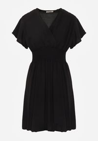 Renee - Czarna Sukienka z Wiskozy Jadith. Okazja: na co dzień. Kolor: czarny. Wzór: gładki. Typ sukienki: kopertowe. Materiał: wiskoza. Długość rękawa: krótki rękaw. Sezon: lato. Styl: casual. Długość: mini #7