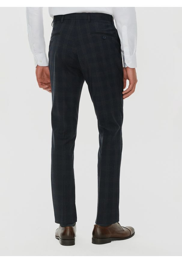 Pako Lorente - PAKO LORENTE – Męskie spodnie garniturowe w odcieniu granatowym. Kolor: niebieski. Materiał: wełna, lycra, poliester. Styl: elegancki