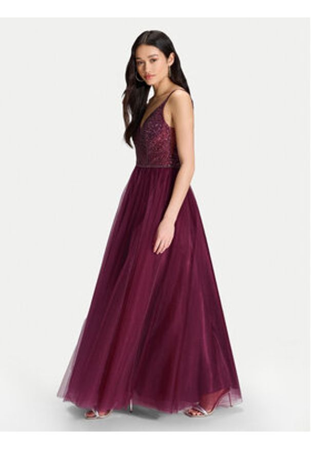 Hey Kyla Sukienka wieczorowa 5AJ127HK Bordowy Regular Fit. Kolor: czerwony. Materiał: syntetyk. Styl: wizytowy