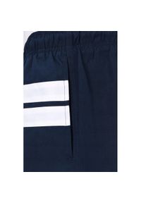 Spodenki Plażowe (Kąpielówki) - Pako Jeans - Granat, Biały Pas. Kolor: niebieski. Materiał: poliester #5