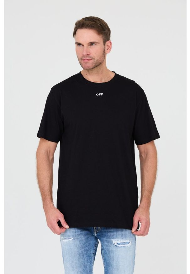 OFF-WHITE Czarny męski t-shirt, Rozmiar M. Kolor: czarny