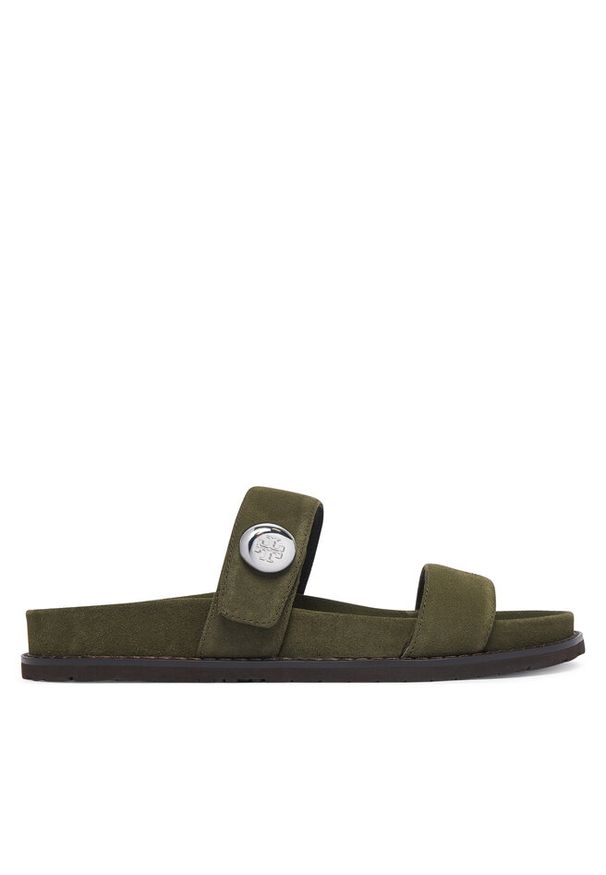 Klapki Tory Burch. Kolor: zielony