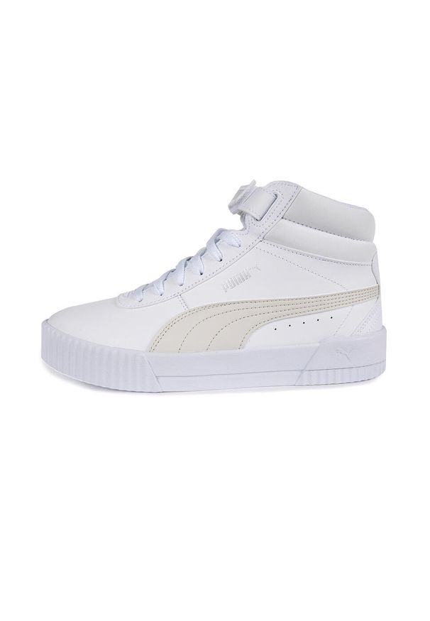 Buty do chodzenia damskie Puma CARINA MID. Kolor: biały. Materiał: syntetyk, tkanina, skóra, materiał. Sezon: zima. Sport: turystyka piesza