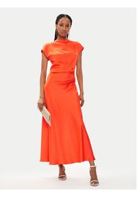 Imperial Sukienka koktajlowa AEAOHBA Pomarańczowy Regular Fit. Kolor: pomarańczowy. Materiał: syntetyk. Styl: wizytowy