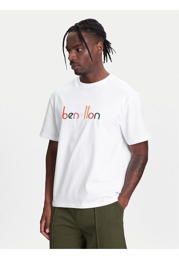 United Colors of Benetton - United Colors Of Benetton T-Shirt 3MI6U109O Biały Oversize. Kolor: biały. Materiał: bawełna