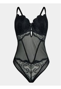 Hunkemöller Body Kattreya 202761 Czarny Sexy Straight Fit. Kolor: czarny. Materiał: syntetyk