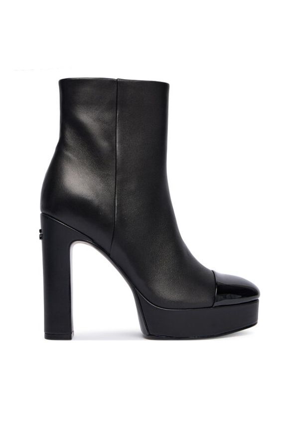 Guess Botki FLFRNT LEA10 Czarny. Kolor: czarny. Materiał: skóra