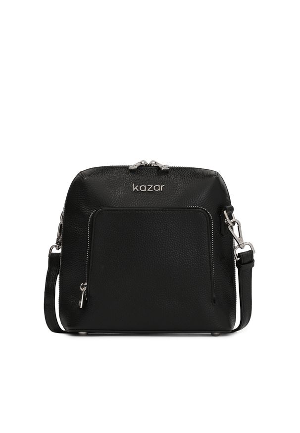 Kazar - Praktyczna miejska torebka na pasku. Kolor: czarny. Materiał: skórzane. Styl: casual. Rodzaj torebki: na ramię