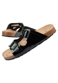 Klapki Abeba Sandals Black W 8088 czarne. Kolor: czarny. Materiał: guma, skóra ekologiczna #1
