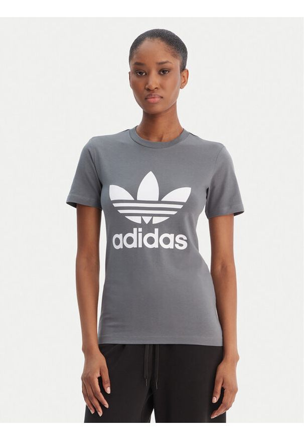 Adidas - adidas T-Shirt adicolor Classics Trefoil GN2903 Szary Regular Fit. Kolor: szary. Materiał: bawełna