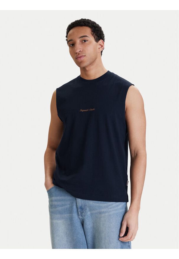 Jack & Jones Tank top Norrebro Emb 12292009 Granatowy Regular Fit. Kolor: niebieski. Materiał: bawełna