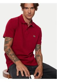 Lacoste Polo PH4012 Bordowy Slim Fit. Typ kołnierza: polo. Kolor: czerwony. Materiał: bawełna