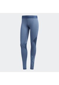 Legginsy damskie Adidas do treningu Alphaskin L Badge of Sport. Kolor: niebieski. Sport: fitness