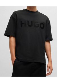 Hugo - HUGO T-Shirt Dinkee 50525765 Czarny Oversize. Kolor: czarny. Materiał: bawełna