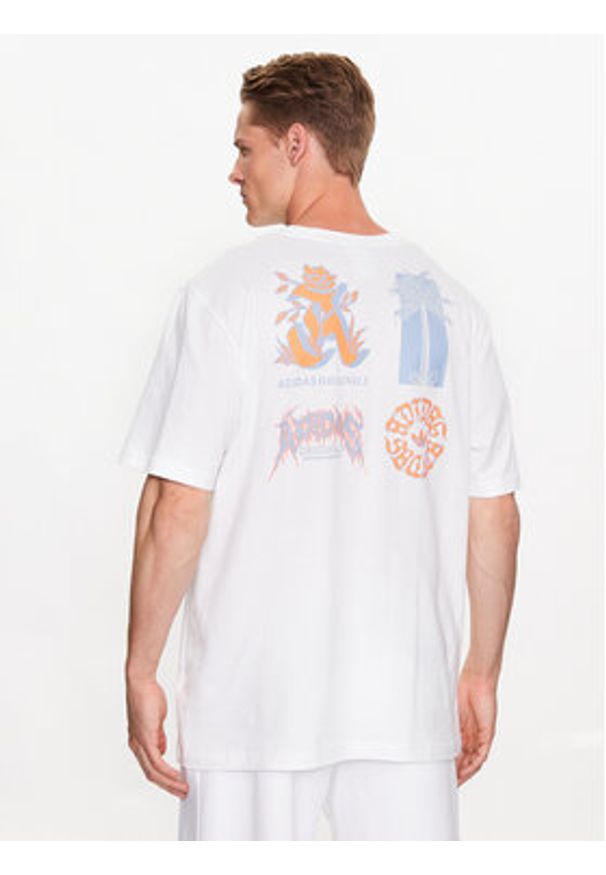 Adidas - adidas T-Shirt Graphic Glide T-Shirt IB1403 Biały Loose Fit. Kolor: biały. Materiał: bawełna