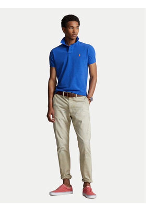 Polo Ralph Lauren Polo 710782592011 Niebieski Custom Slim Fit. Typ kołnierza: polo. Kolor: niebieski. Materiał: bawełna