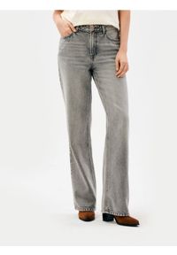 Sinsay - Jeansy wide leg high waist z efektem sprania - szary. Stan: podwyższony. Kolor: szary #1