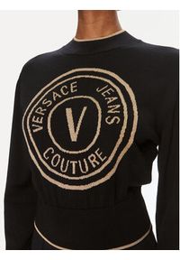 Versace Jeans Couture Sweter 75HAFM21 Czarny Regular Fit. Kolor: czarny. Materiał: wełna