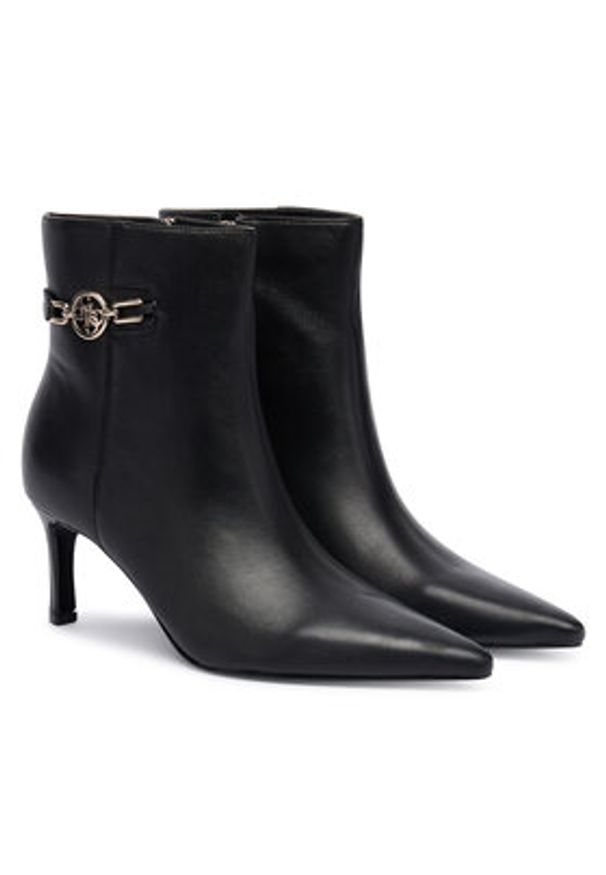 Guess Botki FLFPAI LEA10 Czarny. Kolor: czarny. Materiał: skóra