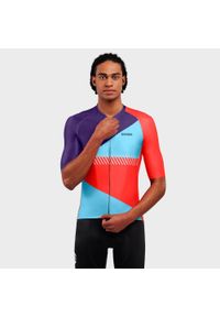 SIROKO - Mężczyzna Kolarstwo Męska koszulka rowerowa z krótkim rękawem M2 Flèche Og. Kolor: niebieski, wielokolorowy, czerwony. Materiał: materiał, poliester. Długość rękawa: krótki rękaw. Długość: krótkie. Sport: kolarstwo #1