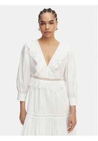 Luisa Spagnoli Sukienka letnia Processo 543230 Biały Regular Fit. Kolor: biały. Materiał: bawełna. Sezon: lato #3