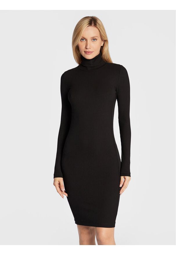 Sukienka dzianinowa Calvin Klein. Kolor: czarny. Materiał: dzianina