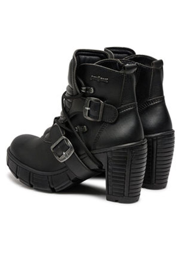 NEW ROCK Botki M-TRCASCO004-V2 Czarny. Kolor: czarny. Materiał: skóra. Styl: rockowy