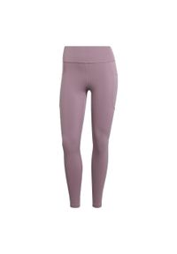Adidas - Legginsy DailyRun 7/8. Kolor: fioletowy, różowy, wielokolorowy. Wzór: gładki