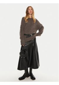 Munthe Sweter Taccu 243160724373 Brązowy Loose Fit. Kolor: brązowy. Materiał: wełna #4