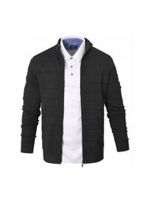 Rozpinany Sweter Męski (Kardigan) - Pako Jeans - Czarny. Kolor: czarny. Materiał: bawełna #4