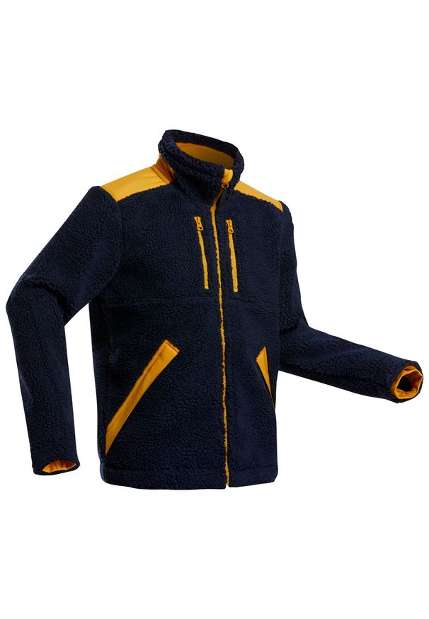 quechua - Polar turystyczny - SH500 Ultra-Warm - męski. Kolor: pomarańczowy, niebieski, wielokolorowy. Materiał: polar. Sport: turystyka piesza