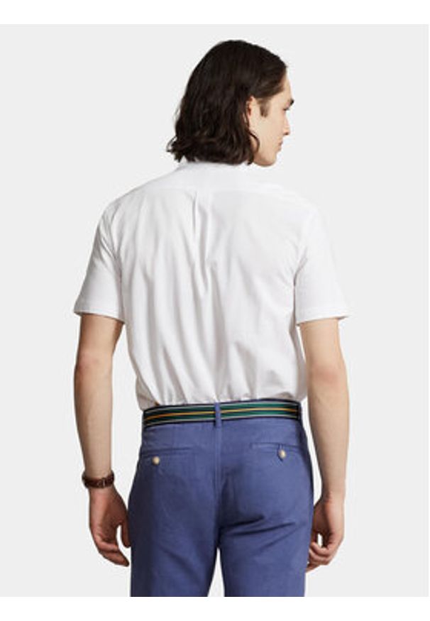 Polo Ralph Lauren Koszula 710798291002 Biały Slim Fit. Typ kołnierza: polo. Kolor: biały. Materiał: bawełna