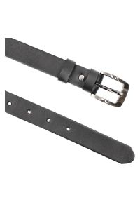 Czarny Elegancki Pasek Damski Armodo. Kolor: czarny. Materiał: jeans