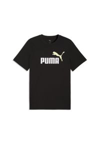 Puma - Męska koszulka Essentials z dwukolorowym logo No. 1 PUMA. Kolor: czarny, zielony, wielokolorowy. Materiał: guma. Wzór: nadruk. Sport: bieganie #1
