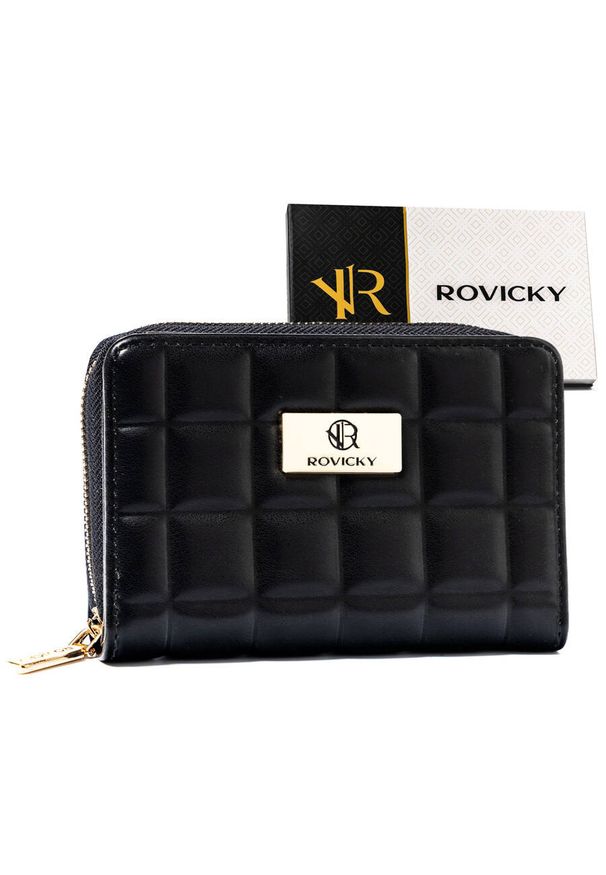 ROVICKY - Pasek pikowany Rovicky R-PKK-02 czarny. Kolor: czarny. Materiał: skóra ekologiczna