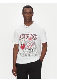 Hugo - HUGO T-Shirt 50538254 Biały Relaxed Fit. Kolor: biały. Materiał: bawełna