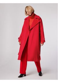 Simple Płaszcz przejściowy PLD502-04 Czerwony Relaxed Fit. Kolor: czerwony. Materiał: syntetyk #7