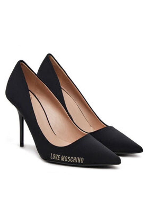 Love Moschino - LOVE MOSCHINO Szpilki JA10059G1MIM0000 Czarny. Kolor: czarny. Materiał: skóra. Obcas: na szpilce