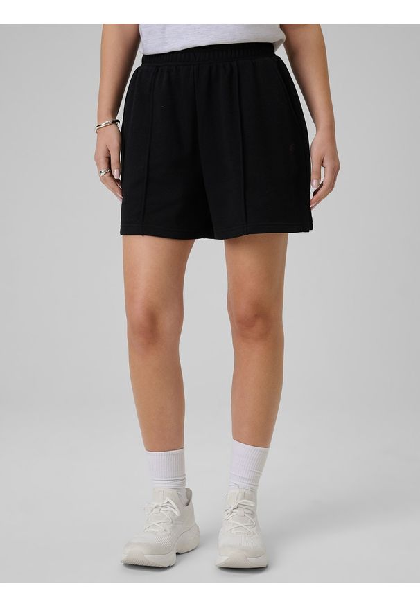 4f - 4F Spodenki dresowe damskie - czarne XL. Stan: podwyższony. Kolor: czarny. Materiał: dresówka. Sezon: lato