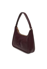 Calvin Klein Torebka Bold Ck Small Shoulder Bag LV04F3230G Bordowy. Kolor: czerwony. Materiał: skórzane