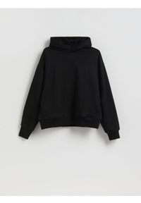Reserved - Bluza z nadrukiem na plecach - czarny. Kolor: czarny. Materiał: dzianina, bawełna. Wzór: nadruk #1